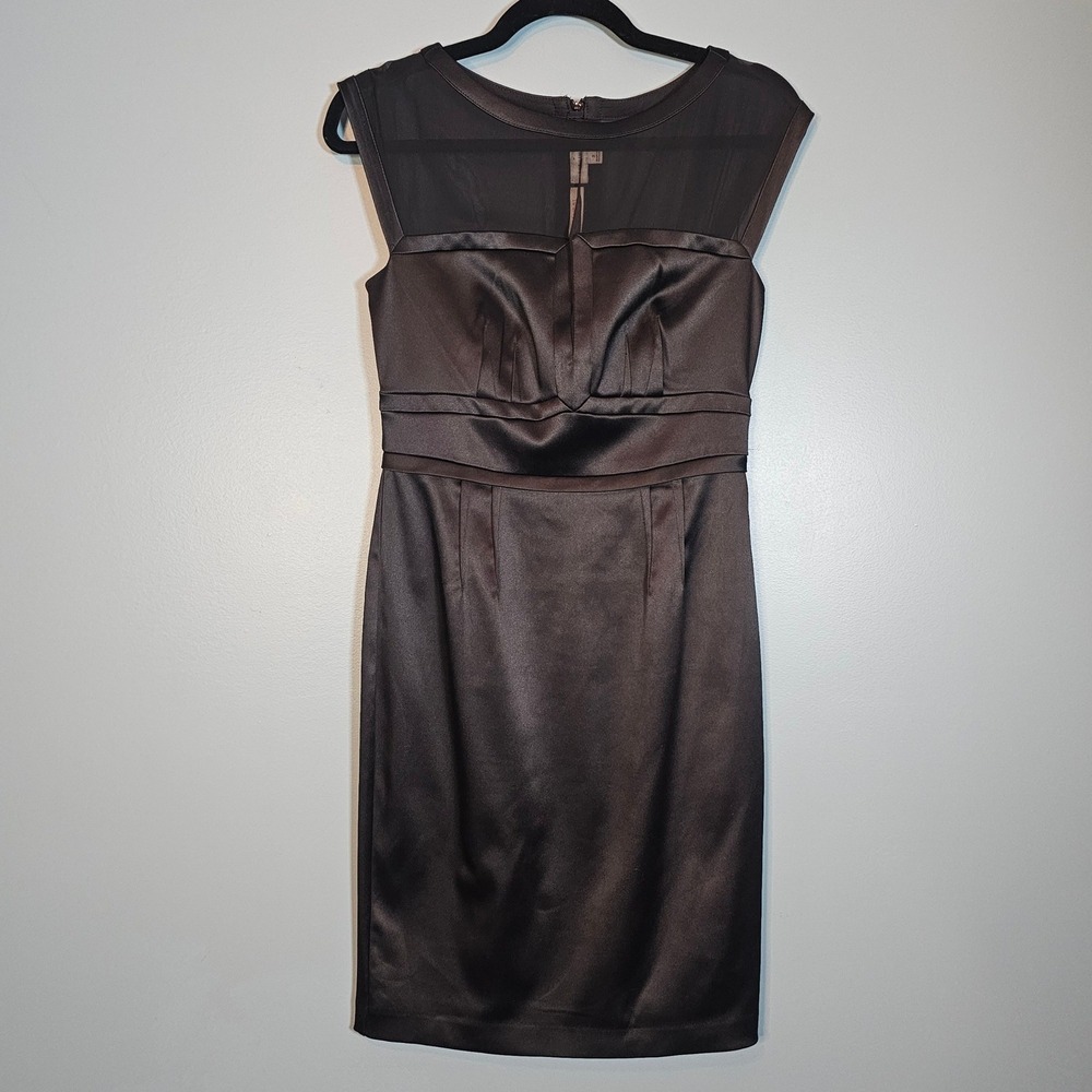 The Limited Scandal Collection Black Satin Sheath Dress Size 2 Cocktail Party